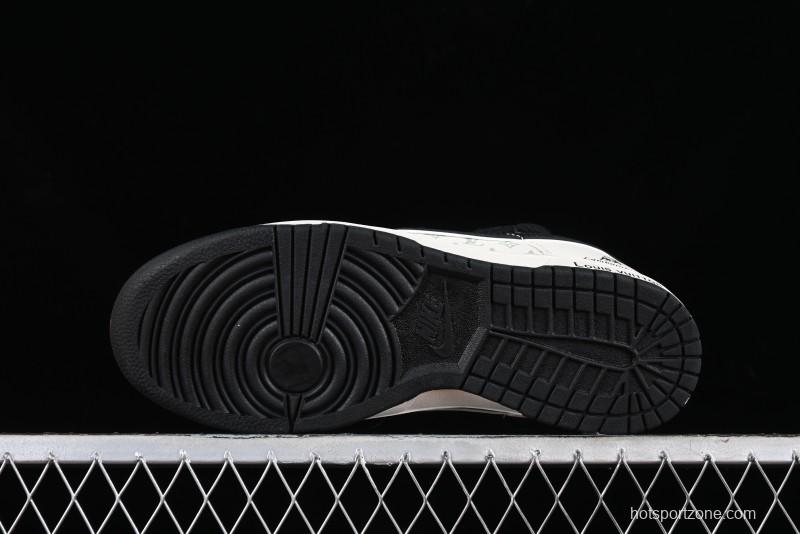 Nike SB Dunk Low LV Collaboration - Lamborghini Strap White Black Hook Anniversary High-End Custom Low-Top Casual Sneakers - SJ2068-261