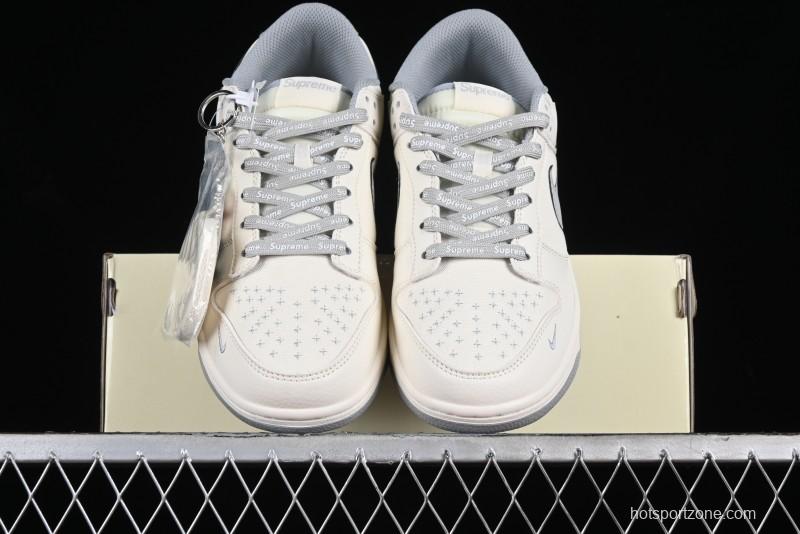 Nike SB Dunk Low Supreme Collaboration - Beige Canvas Anniversary High-End Custom Low-Top Casual Skate Shoes - BB6698-514