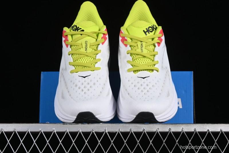 HOKA ONE ONE Clifton 9 Lightweight Knit Mesh Running Shoes with Enhanced Cushioning - 1127895 BVR