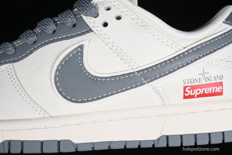Nike SB Dunk Low Supreme Stone Island Collaboration - Beige Grey Starry Sky Anniversary High-End Custom Low-Top Casual Skate Shoes - BB9866-002