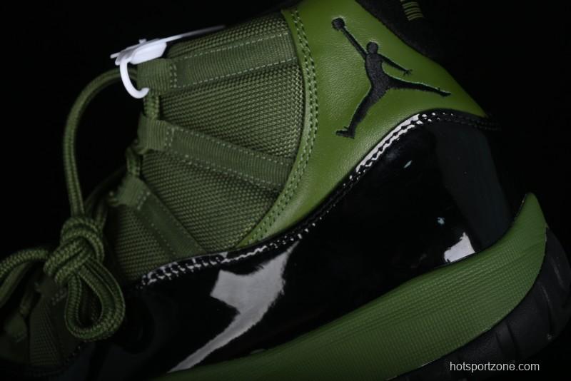 Nike Air Jordan 11 Retro High Top Basketball Shoes in Black Green - CT8012-300