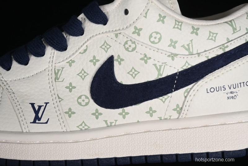 Nike Air Jordan 1 Low LV Collaboration Retro Casual Sneakers in Beige Orange - WG8850-001