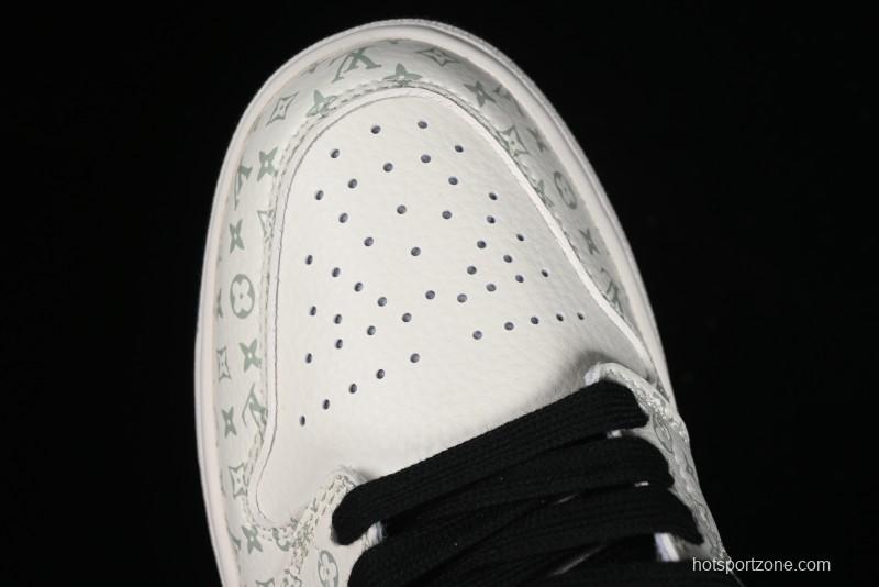 Nike Air Jordan 1 Low LV Collaboration - Printed Knight High-End Custom Low-Top Culture Basketball Shoes SJ9950-005