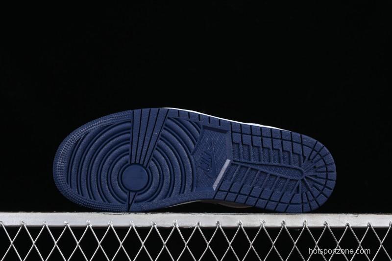 Nike Air Jordan 1 Low AJ1 White Blue Grey Low Top Lifestyle Basketball Shoes - 553558-141