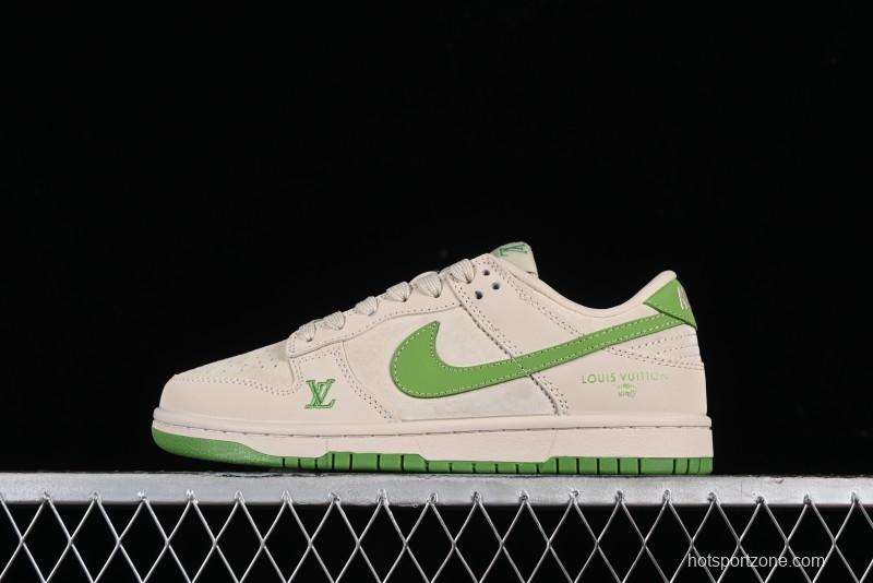 Nike SB Dunk Low LV Collaboration - Emerald City Anniversary High-End Custom Low-Top Casual Skate Shoes - XB3802-345