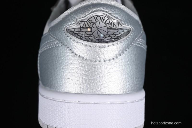 Nike Air Jordan 1 Low AJ1 Grey Silver Low-Top Casual Sneakers - CZ0790-002