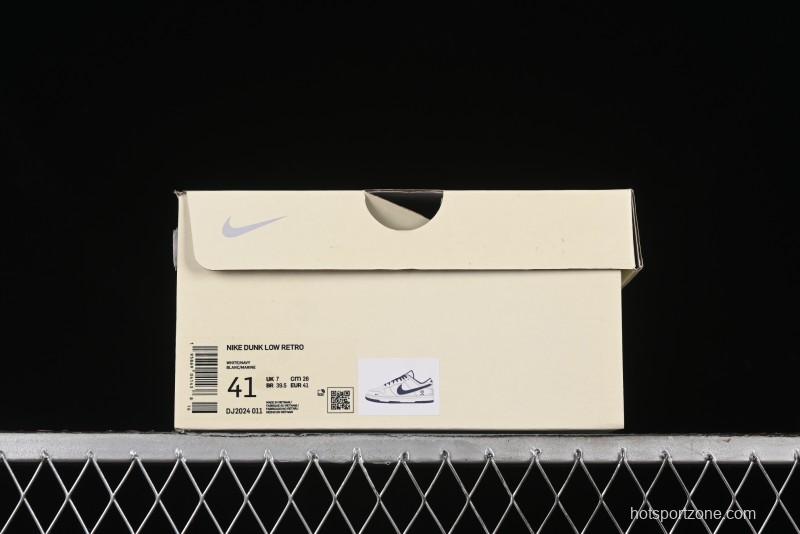 Nike SB Dunk Low OFF-WHITE Collaboration - Beige Navy Swoosh Anniversary Custom Low-Top Casual Skate Shoes - DJ2024-011