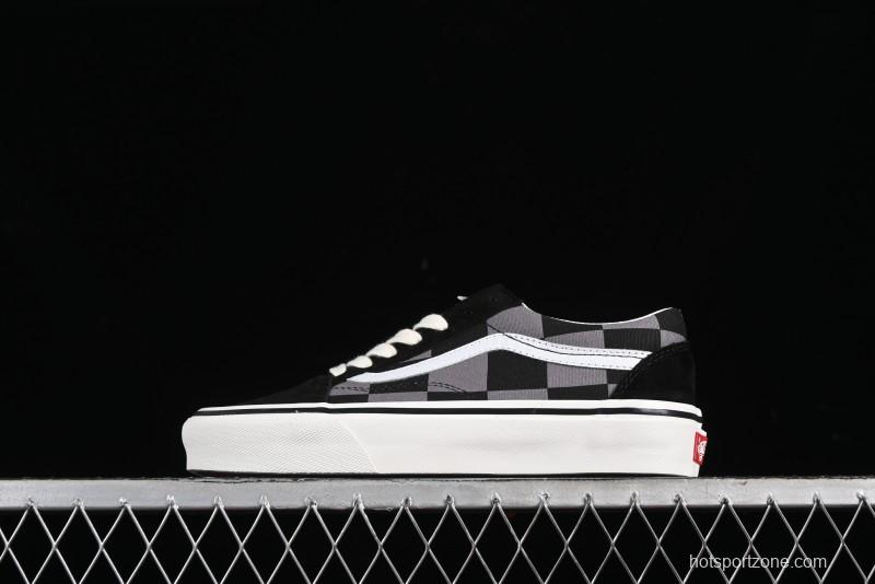Vans Old Skool Anaheim Series Black & Grey Checkerboard Low-Top Retro Canvas Shoes - VN000D3HY01