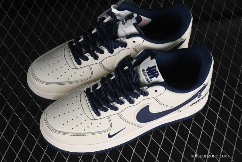 Nike Undefeated x Air Force 1 Low Casual Sneakers in Dark Blue Hemp with Reflective Details - UT2023-205