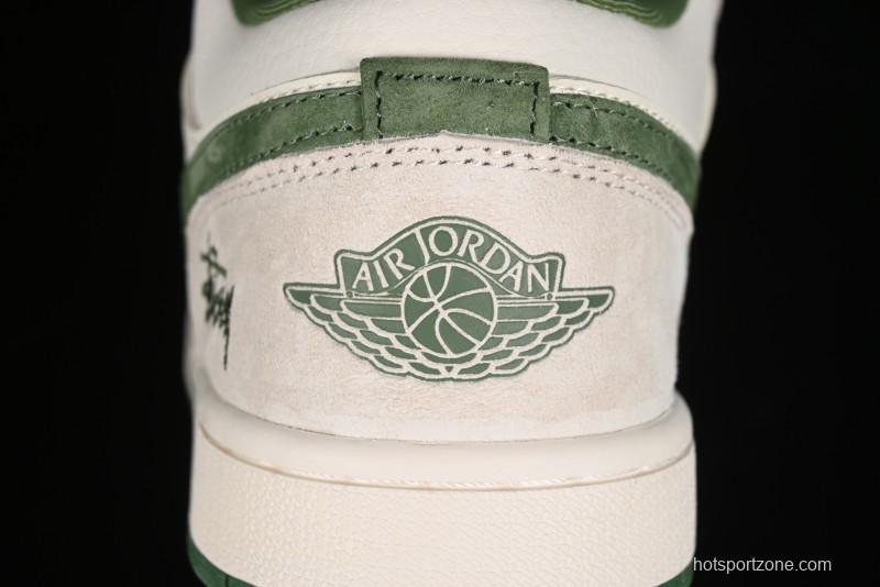 Nike Air Jordan 1 Low Stussy Collaboration Retro Basketball Shoes - DM5688-102