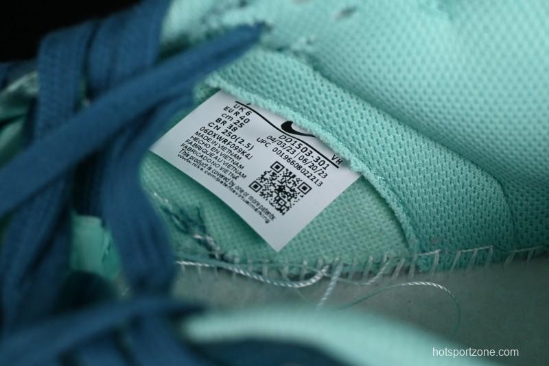 Nike Dunk Low SB Skateboarding Shoes in White and Geode Teal - DD1503-301