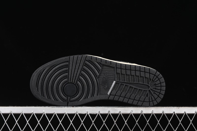 Nike Air Jordan 1 Low "Coconut Milk Black" Casual Basketball Shoes with Team Gold Accents - HQ3437-101