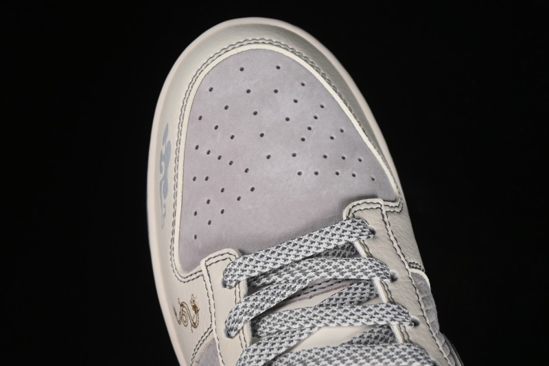 Nike SB Dunk Low Black Wukong Series - Light Gray Swoosh Anniversary Custom Low-Top Casual Skate Shoes - SJ1098-013
