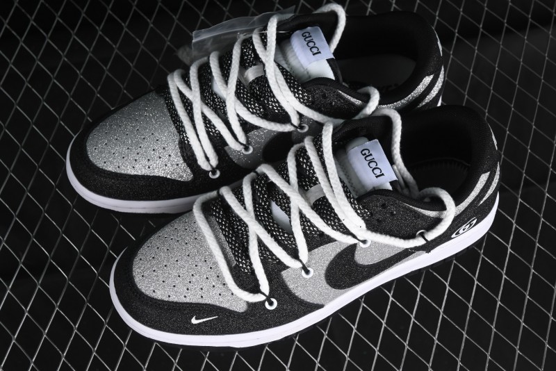 Nike SB Dunk Low Gucci Collaboration - Black Star Hook Anniversary High-End Custom Low-Top Casual Skate Shoes - SJ2068-268