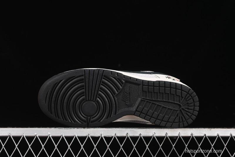 Nike SB Dunk Low Black Wukong Series - Beige Grey Black Swoosh Anniversary Custom Low-Top Casual Skate Shoes - SJ1089-014