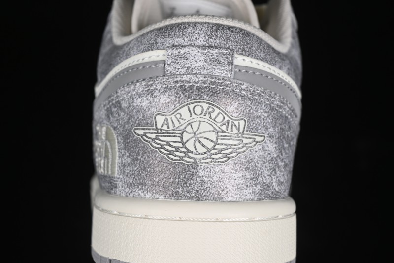 Nike Air Jordan 1 Low AJ1 The North Face Collaboration - Rock Gray High-End Custom Retro Basketball Shoes DC2024-023