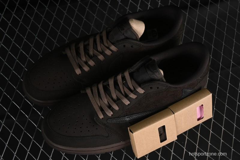 Nike Travis Scott x Air Jordan 1 Low OG AJ1 Reverse Swoosh Sneakers - DM7866-202