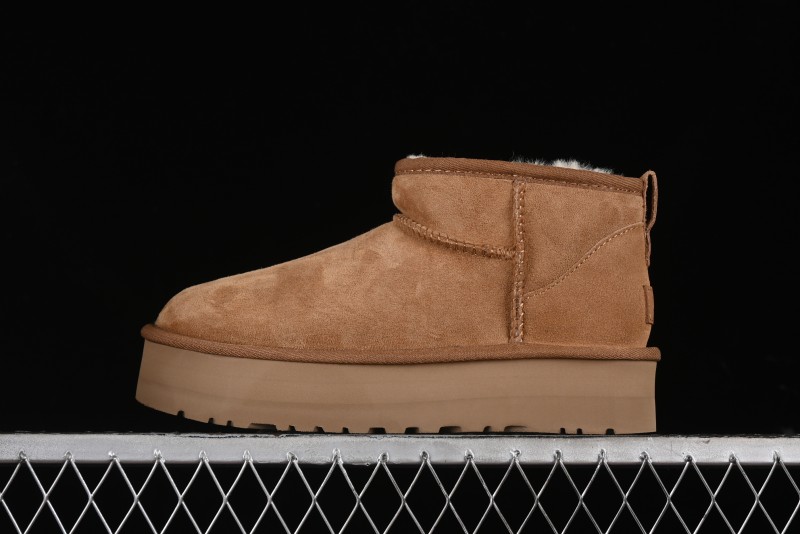 UGG Classic Ultra Mini Platform 3CM Wool Short Boots with TREADLITE Outsole - 1135092
