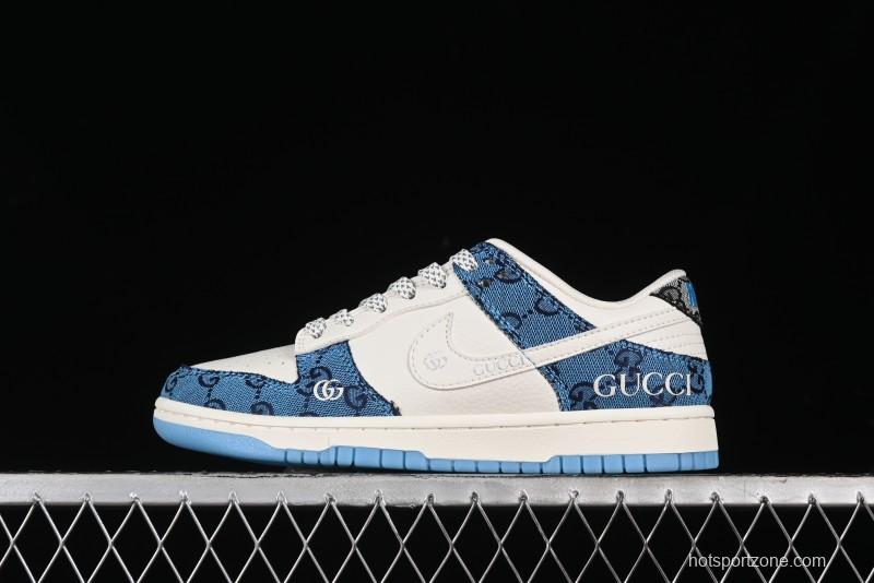 Nike SB Dunk Low Gucci Collaboration - Royal Blue Anniversary High-End Custom Low-Top Casual Sneakers CF3688-002