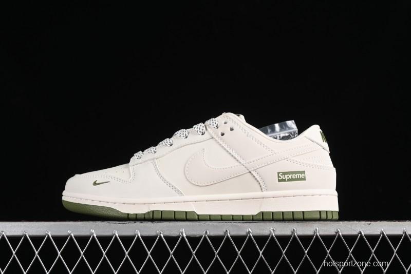 Nike SB Dunk Low Supreme Collaboration - Classic Beige Green Anniversary High-End Custom Low-Top Casual Skate Shoes - XX8888-002