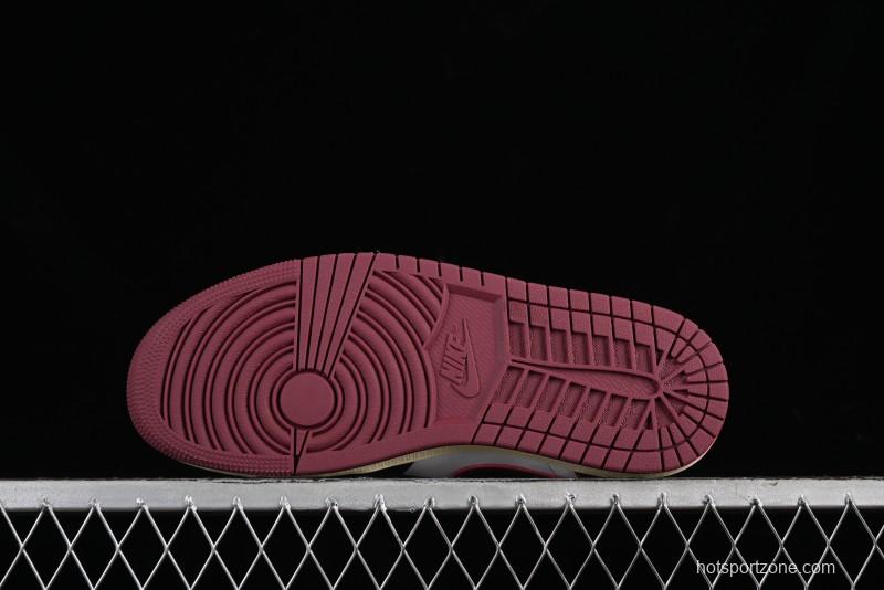 Nike Air Jordan 1 Mid AJ1 Snake Print Black Red Toe Mid-Top Basketball Shoes - FQ7818-101