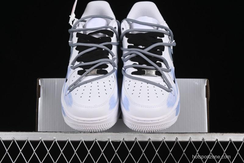 Nike Air Force 1 '07 Low Anime Theme Purple-Blue Spray Custom Casual Sneakers - ZH0316-029