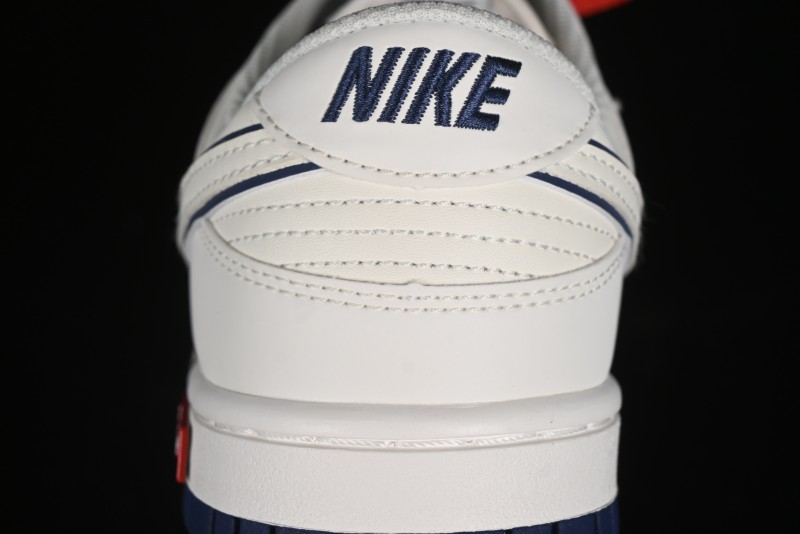 Nike SB Dunk Low Supreme Collaboration - Off White Navy Swoosh Anniversary Custom Low-Top Casual Skate Shoes - DJ2024-013