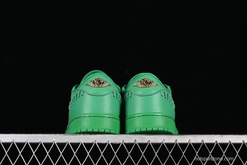 Nike Air Jordan 1 Low "Method of Make" Casual Sneakers in Green and Gold - FN5032-300