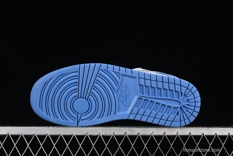 Nike Air Jordan 1 Low AJ1 Patent Blue Casual Sneakers - FZ2138-114