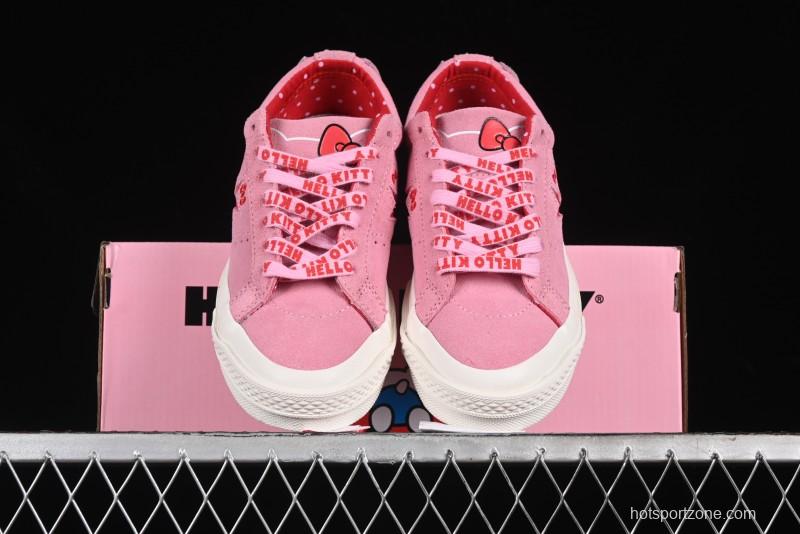 Converse One Star Hello Kitty Collaboration Low Top Casual Sneakers with Embroidered Bow - 362941C