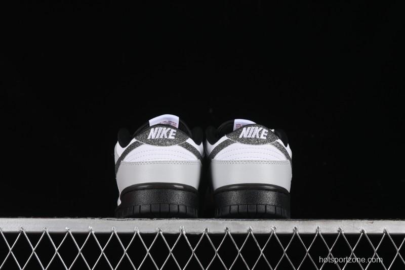 Nike Dunk Low "Glitter Swoosh" Light Silver SB Low-Top Casual Skate Shoes - HQ3462-191