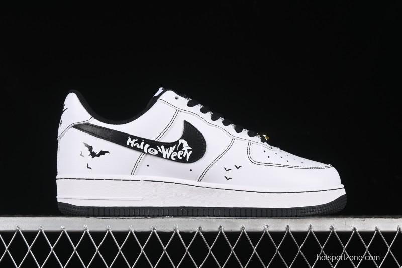 Nike Air Force 1 '07 Low Casual Sneakers with Black and White Hand-Drawn Anime Design - CT2585-100