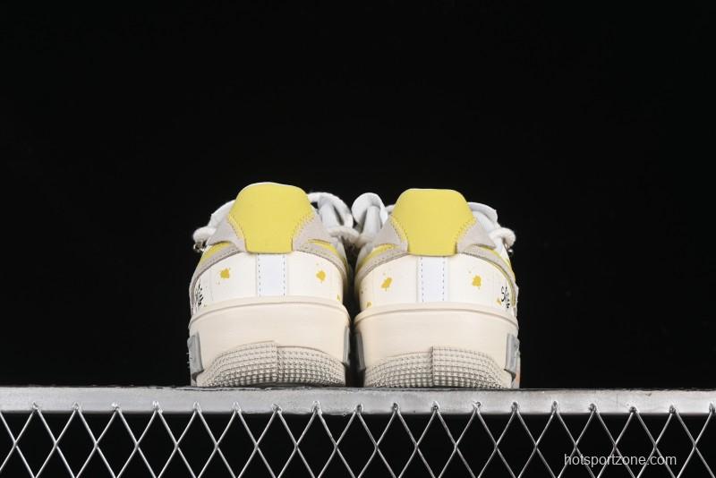 Nike Air Force 1 Fontanka Custom Graffiti Low-Top Casual Sneakers with Deconstructed Dual Laces - DV6984-001