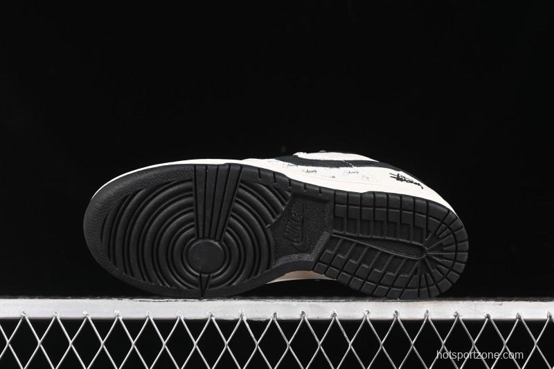 Nike SB Dunk Low Stussy Collaboration - Anniversary High-End Custom Low-Top Casual Sneakers - XY1688-016