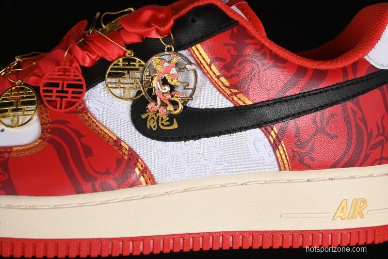 Nike Air Force 1 '07 Low Custom Wedding Sneakers with Chinese Style Elements - FN7439-133