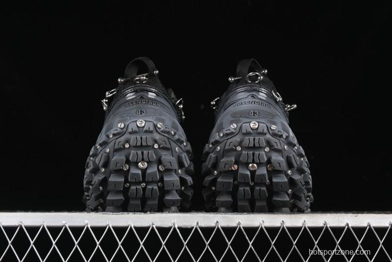 Balenciaga Defender Rubber Platform Sneakers Low-Top Combat Outdoor Shoes with Studded Design and Exaggerated Tire Tread Sole - W2RAG1081