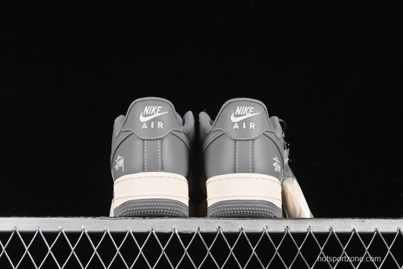 Nike Air Force 1 '07 Low Stussy Collaboration - Premium Gray Low-Top Casual Sneakers - BB5353-512