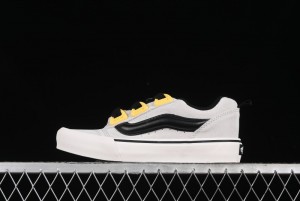 Vans Knu Skool Low Top Retro Casual Vulcanized Sneakers in Grey Black - VN000CZUVA3