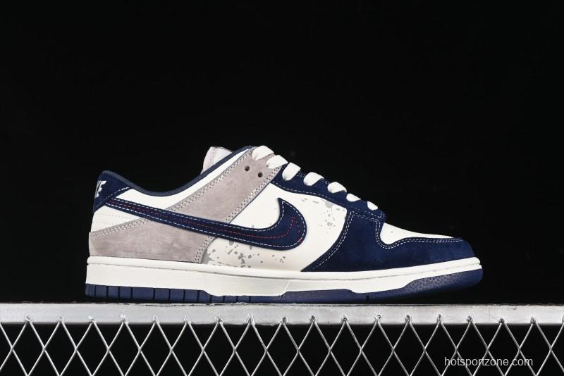 Nike SB Dunk Low UN Collaboration - Splatter Navy Swoosh Anniversary Custom Low-Top Casual Skate Shoes - DJ2024-041