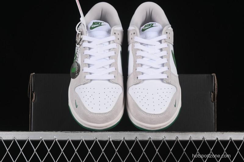 Nike SB Dunk Low Anniversary Customized Casual Sneakers with Green Swoosh - KK1888-013