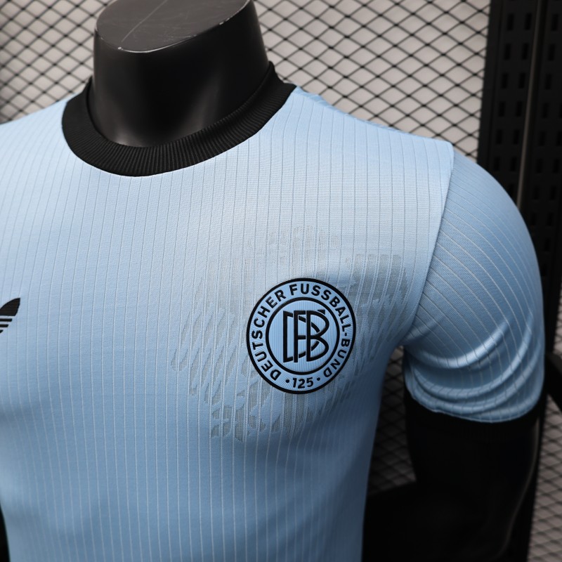 Player Version 2025 Germany 125Th Anniversary Light Blue with Adidas Retro Design Jersey