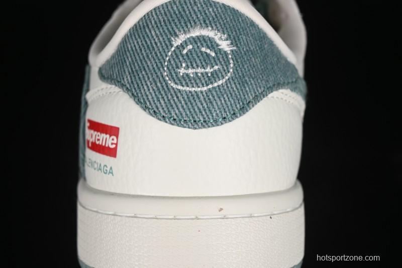 Nike Travis Scott x Fragment Design x Air Jordan 1 Low OG SP AJ1 Supreme Collaboration - Green Canvas Swoosh Low-Top Casual Sneakers - JH6088-706