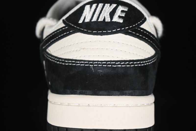 Nike SB Dunk Low Violent Bear Series - Lace-Up Beige with Black Swoosh Anniversary High-End Customized Low-Top Casual Skate Shoes - SJ2068-290