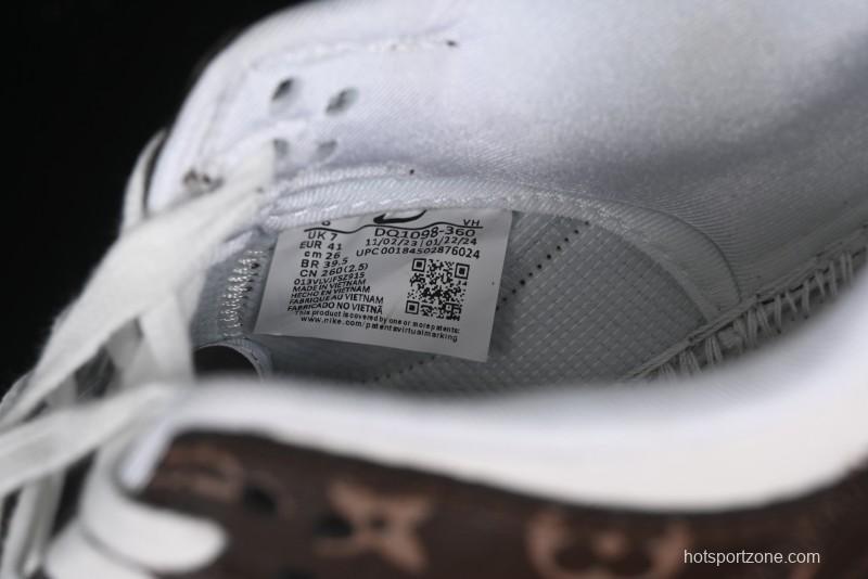 Nike SB Dunk Low LV Collaboration - Embossed White Brown Print Anniversary High-End Custom Low-Top Casual Sneakers - DQ1098-360