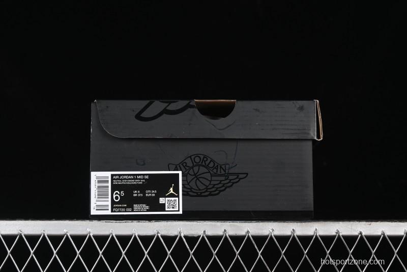 Nike Air Jordan 1 Mid AJ1 Basketball Shoes White Grey - FQ7720-002