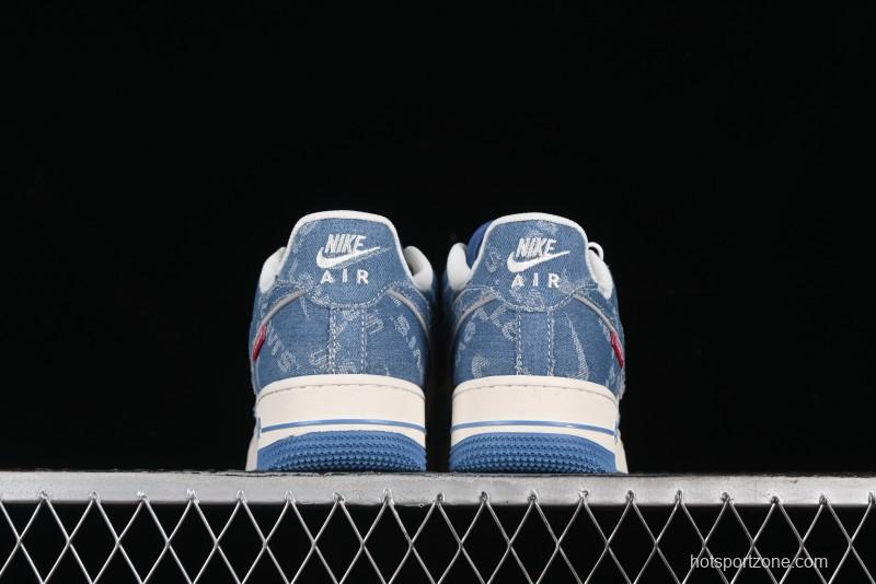 Nike Air Force 1 '07 Low Levi's Denim Collaboration - Light Blue Denim Low-Top Casual Sneakers - SJ6698-003