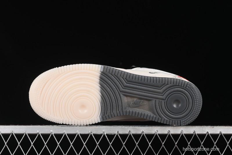 Nike Air Force 1 '07 Low Stussy Collaboration - White Grey Two-Tone Low-Top Casual Sneakers - XZ6188-015
