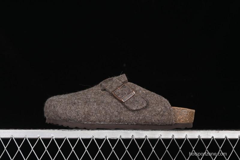 Birkenstock Half-Fur Slide Sandals with Wool Lining - G.D4