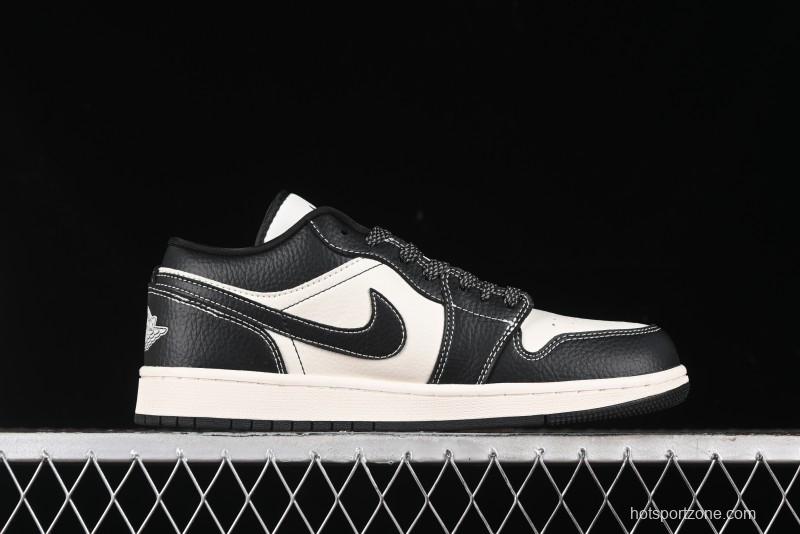 Nike Air Jordan 1 Low Stussy Collaboration - Black Sail Stitched Retro Basketball Shoes - CF3688-023