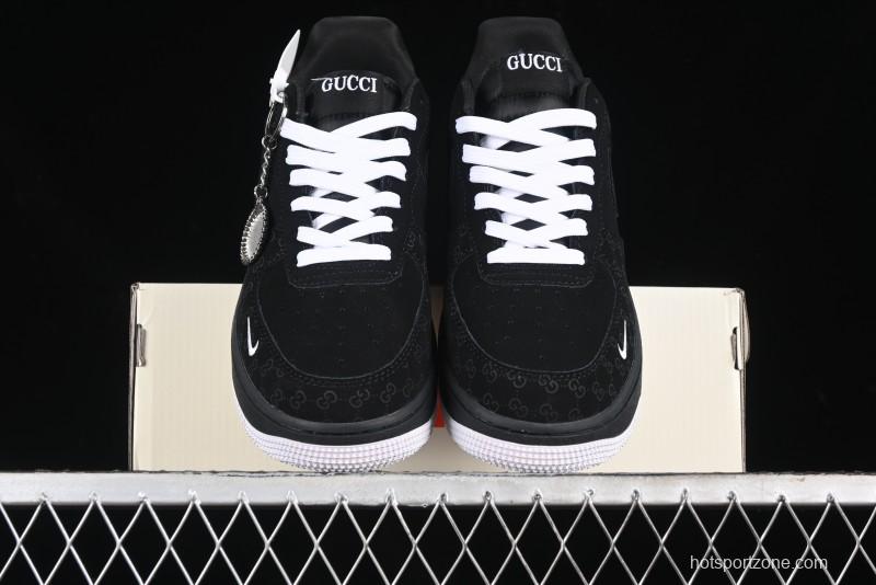 Nike Air Force 1 '07 Low Gucci Bear Collaboration - Midnight Black Low-Top Casual Sneakers - KK1988-007
